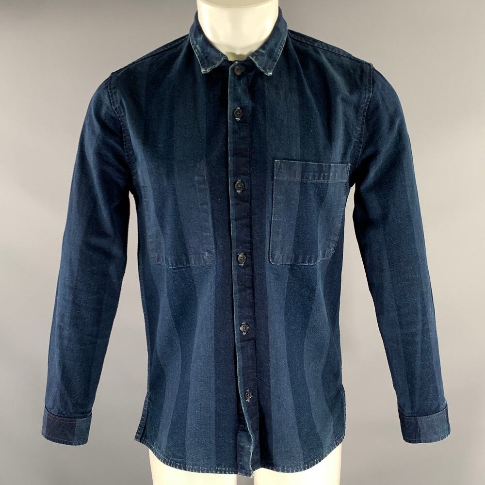 LEVI'S Size S Blue Navy Stripe Cotton Shirt Jacket
